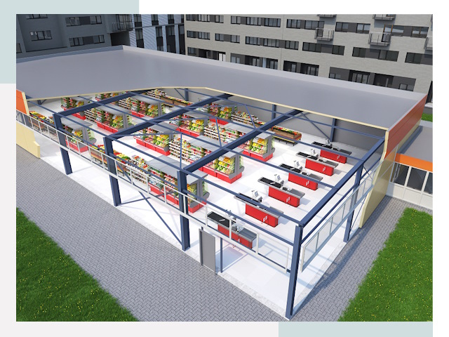 Строительство магазинов в Малгобек от 619 руб. за м²