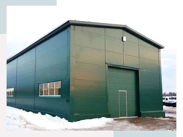 Двускатные ангары в Малгобеке