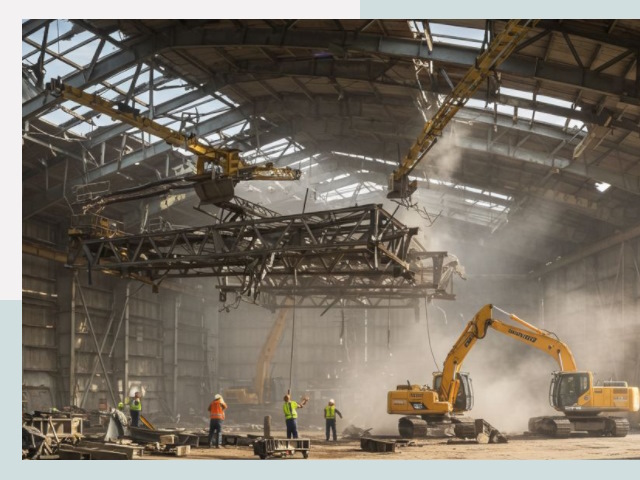 Демонтаж ангаров в Малгобеке от 619 руб. за м²